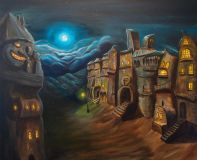 Tajemství šeptajících domů - 100x100 akryl